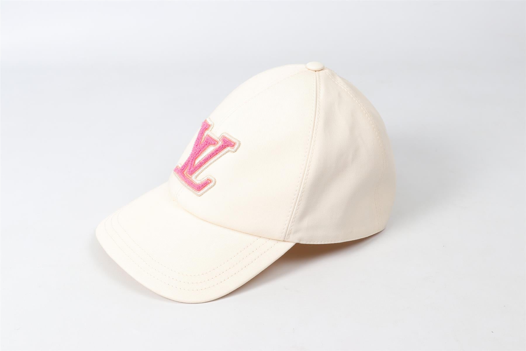 LOUIS VUITTON CREAM LV COTTON BASEBALL CAP LARGE