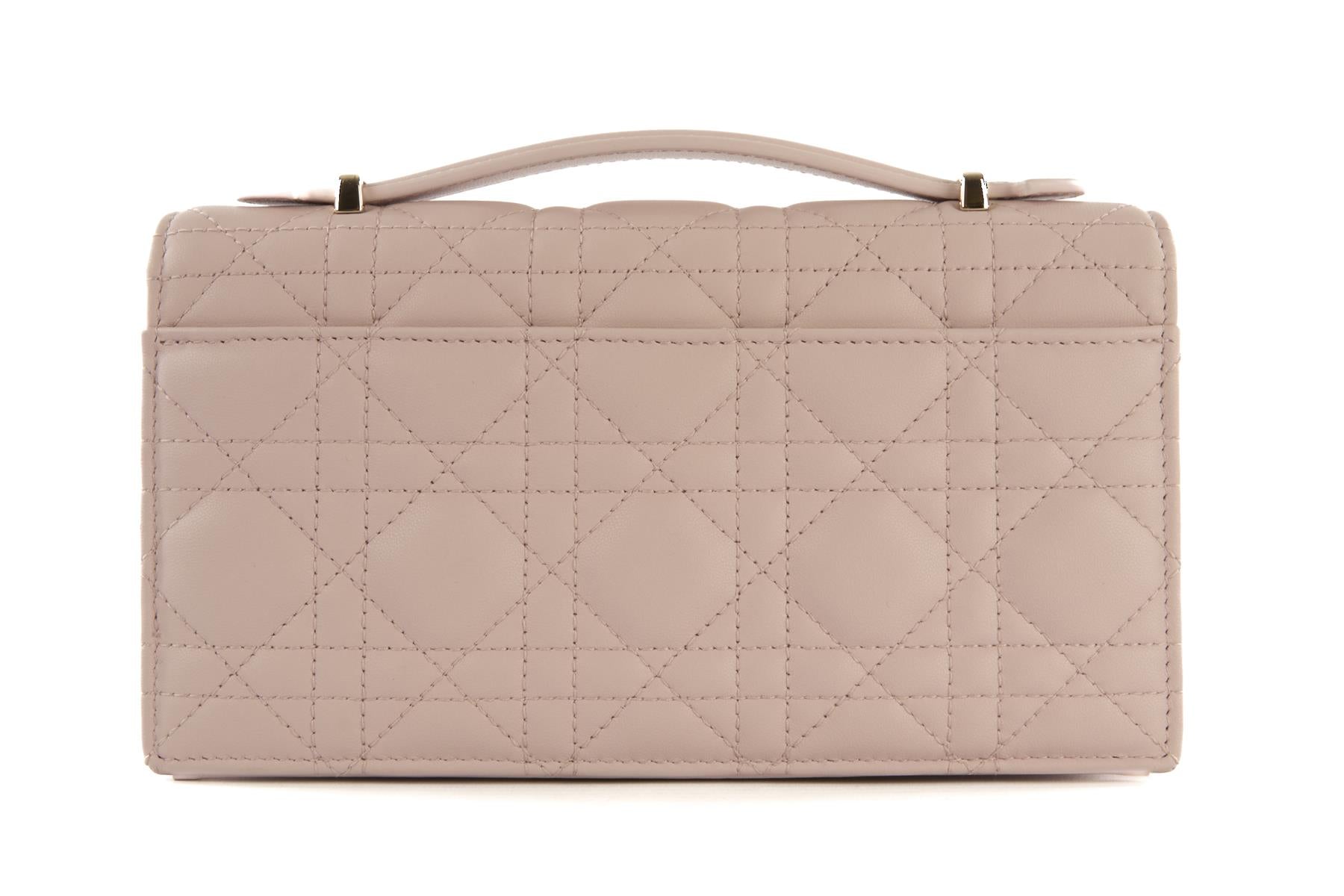 CHRISTIAN DIOR PINK MY DIOR MINI CANNAGE LEATHER CROSSBODY BAG