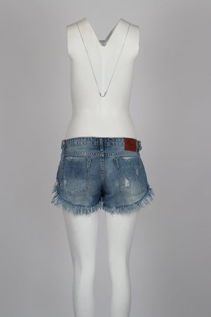 ONE BY ONE TEASPOON DISTRESSED DEMIN SHORTS W30 UK 12