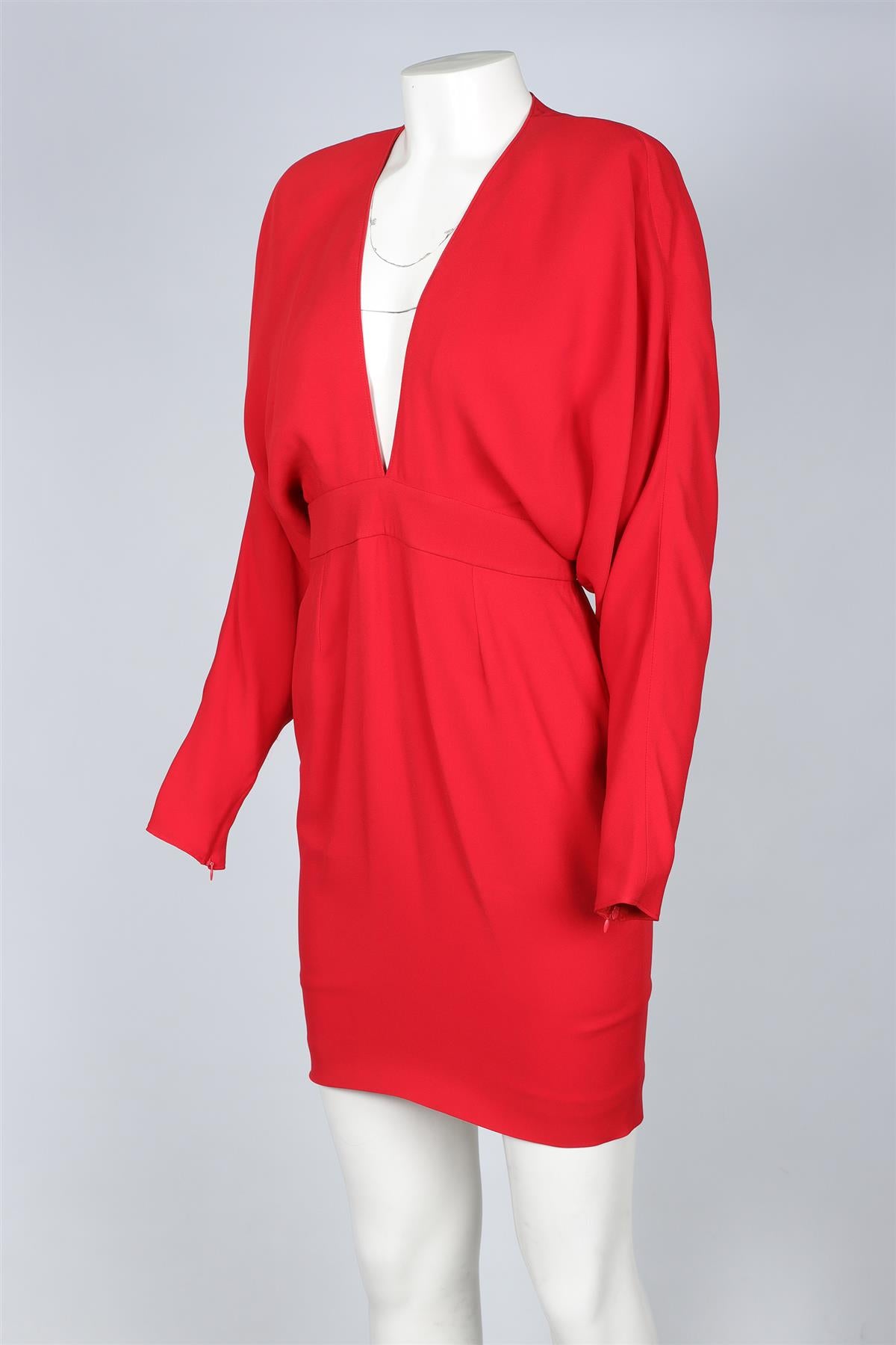 ALEXANDRE VAUTHIER RED CREPE MINI DRESS FR 38 UK 10