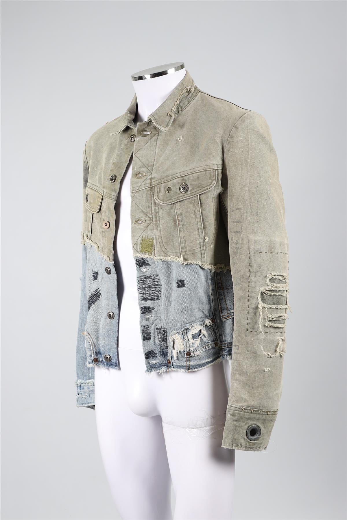 GREG LAUREN GREEN MEN'S DENIM JACKET MEDIUM