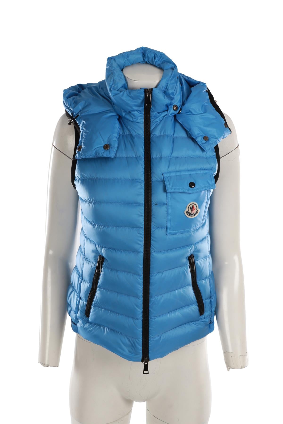 MONCLER BLUE PADDED DOWN GILET 0 UK 8