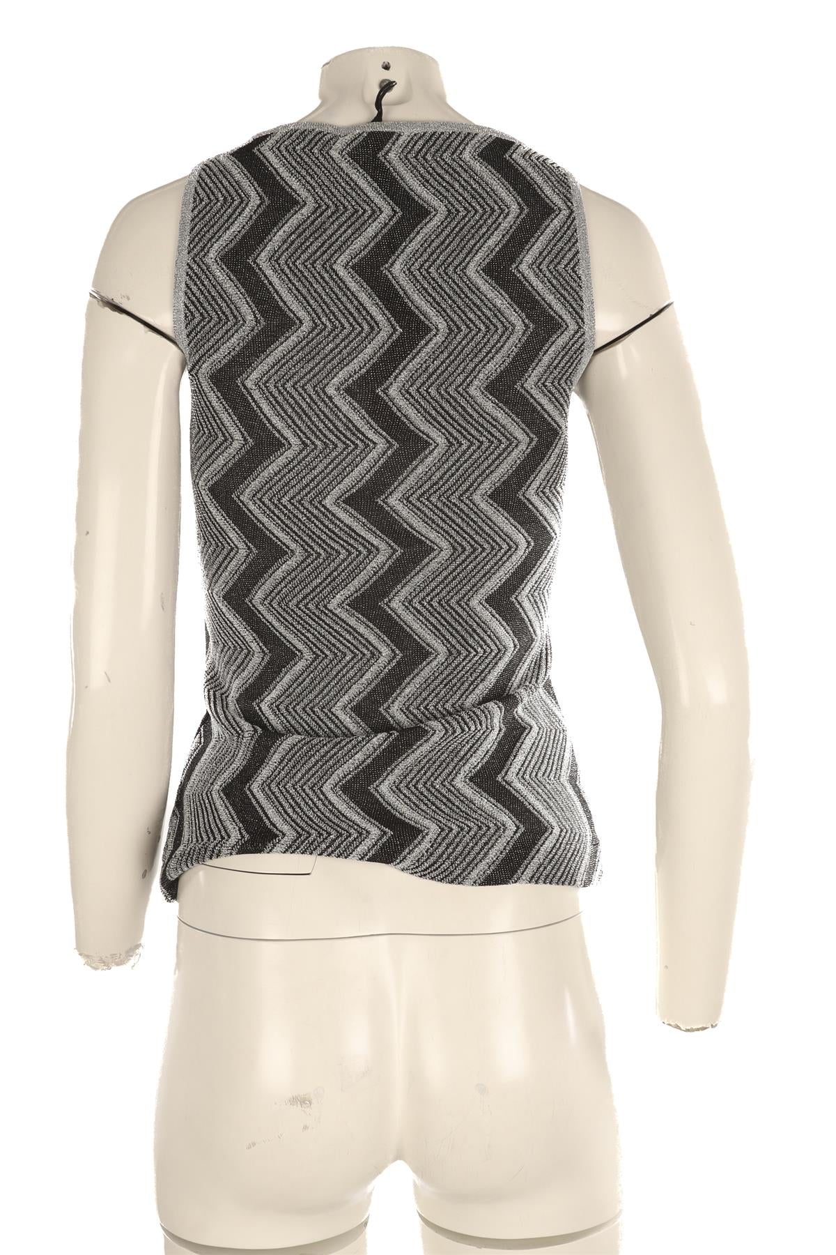 MISSONI SILVER CROCHET TOP IT 38 UK 6