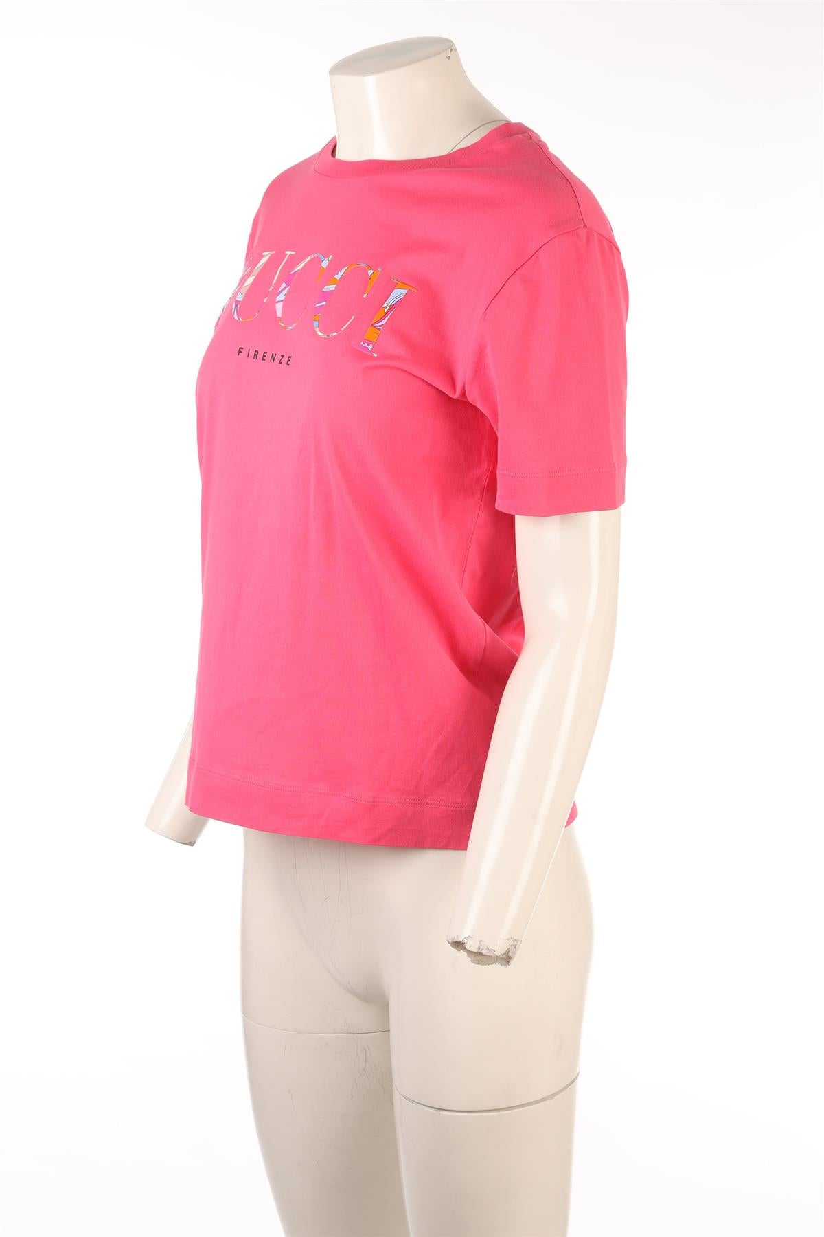 EMILIO PUCCI PINK COTTON T-SHIRT MEDIUM