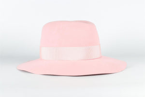 MAISON MICHEL PINK FELT FEDORA HAT LARGE