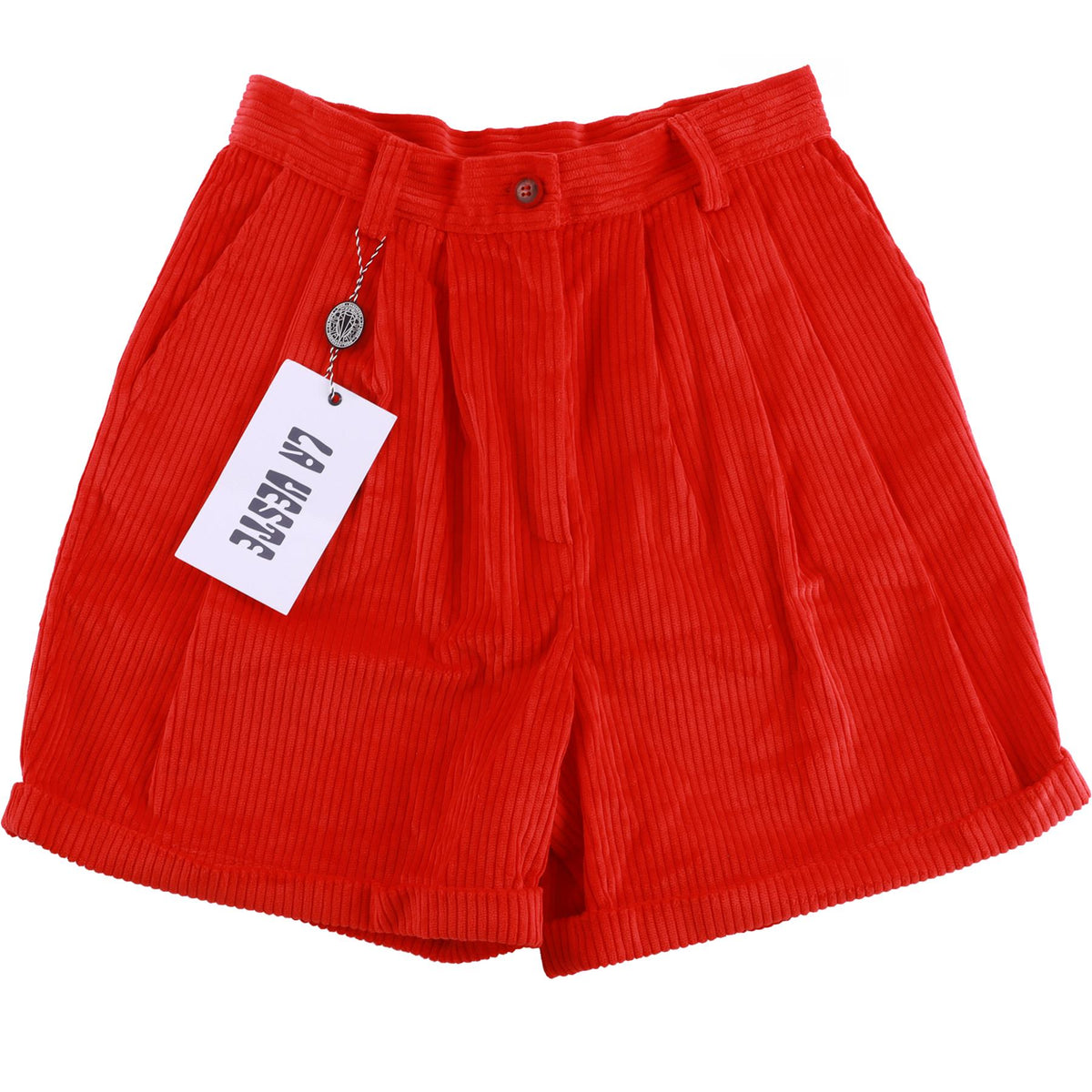 LA VESTE RED CORDUROY SHORTS SMALL