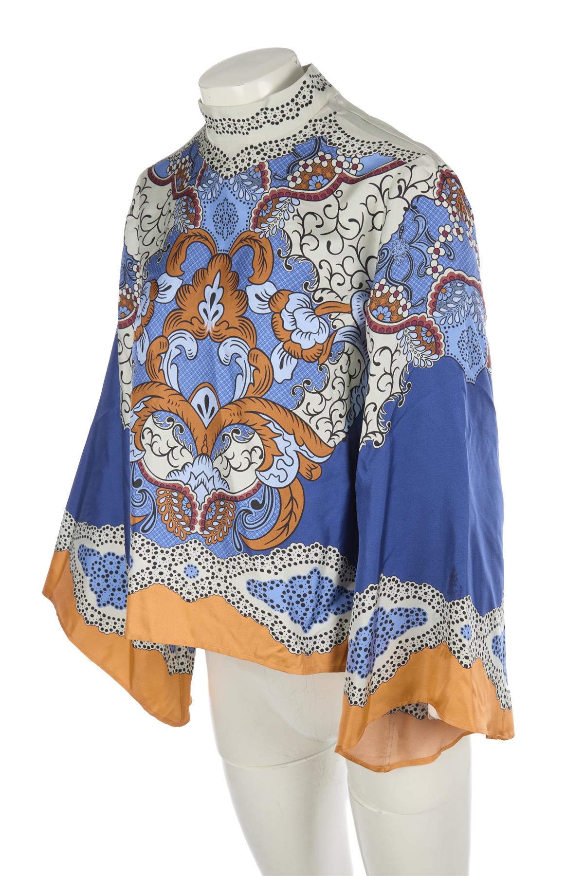 LA DOUBLE J BLUE SILK TOP SMALL