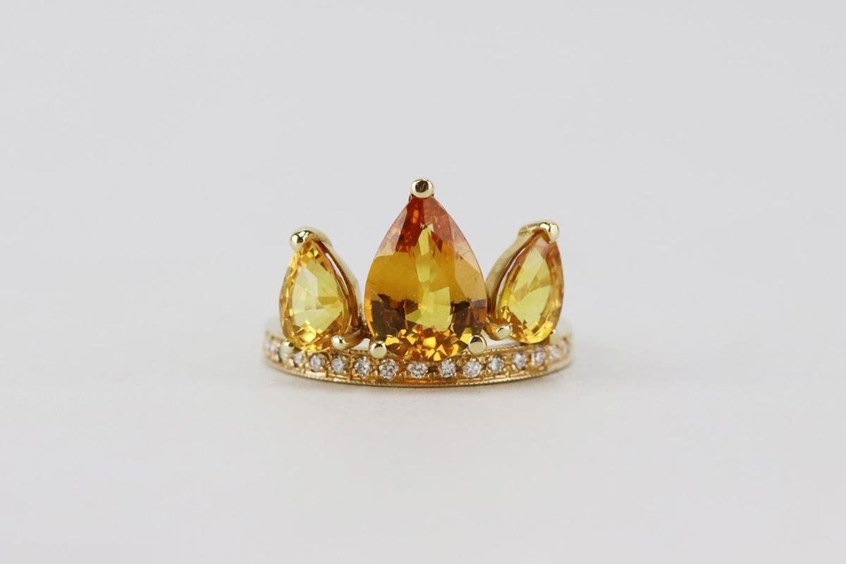 JACQUIE AICHE 14K YELLOW GOLD PETAL STACK RING 16.5 MM