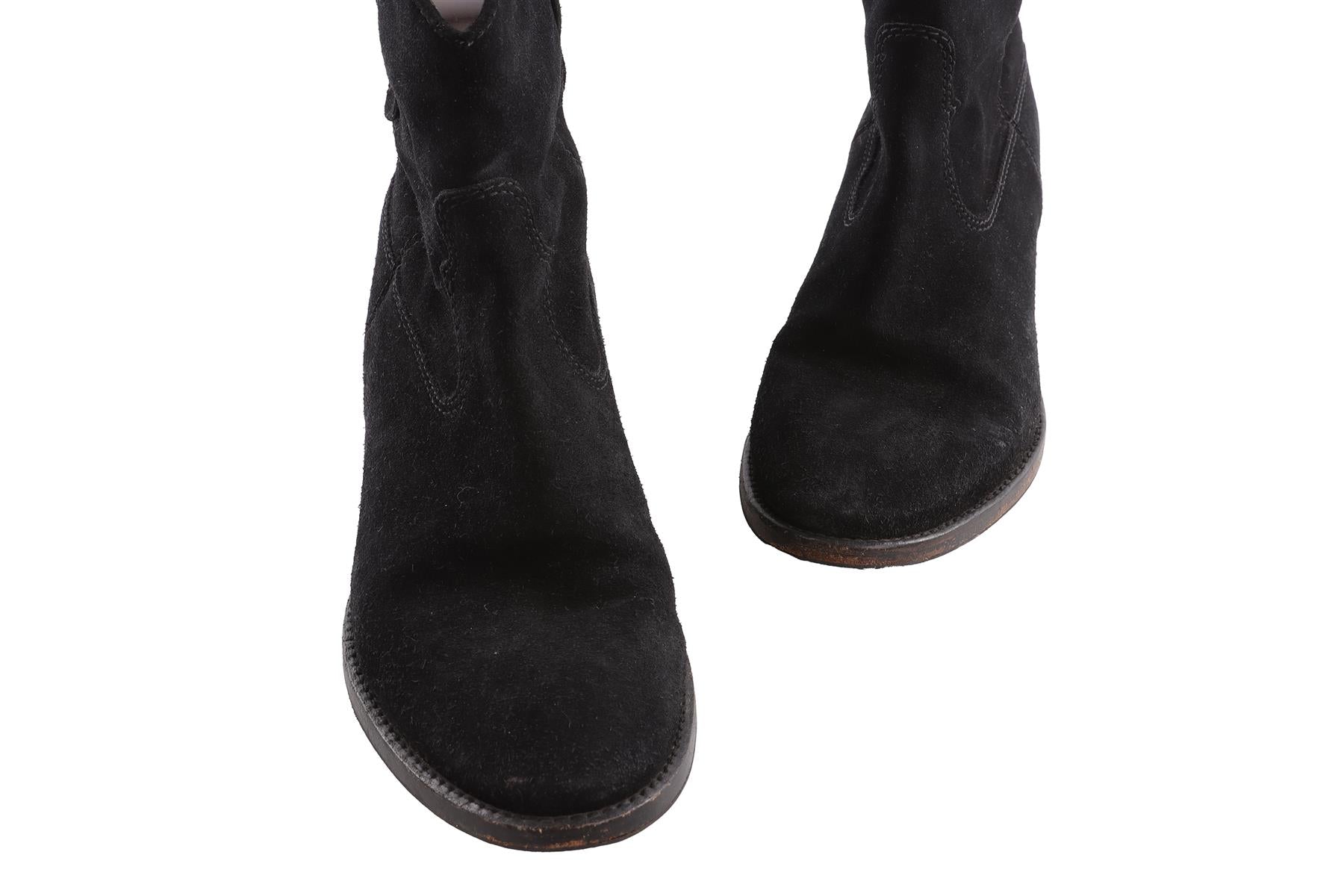 ISABEL MARANT ÉTOILE BLACK SUEDE ANKLE BOOTS EU 39