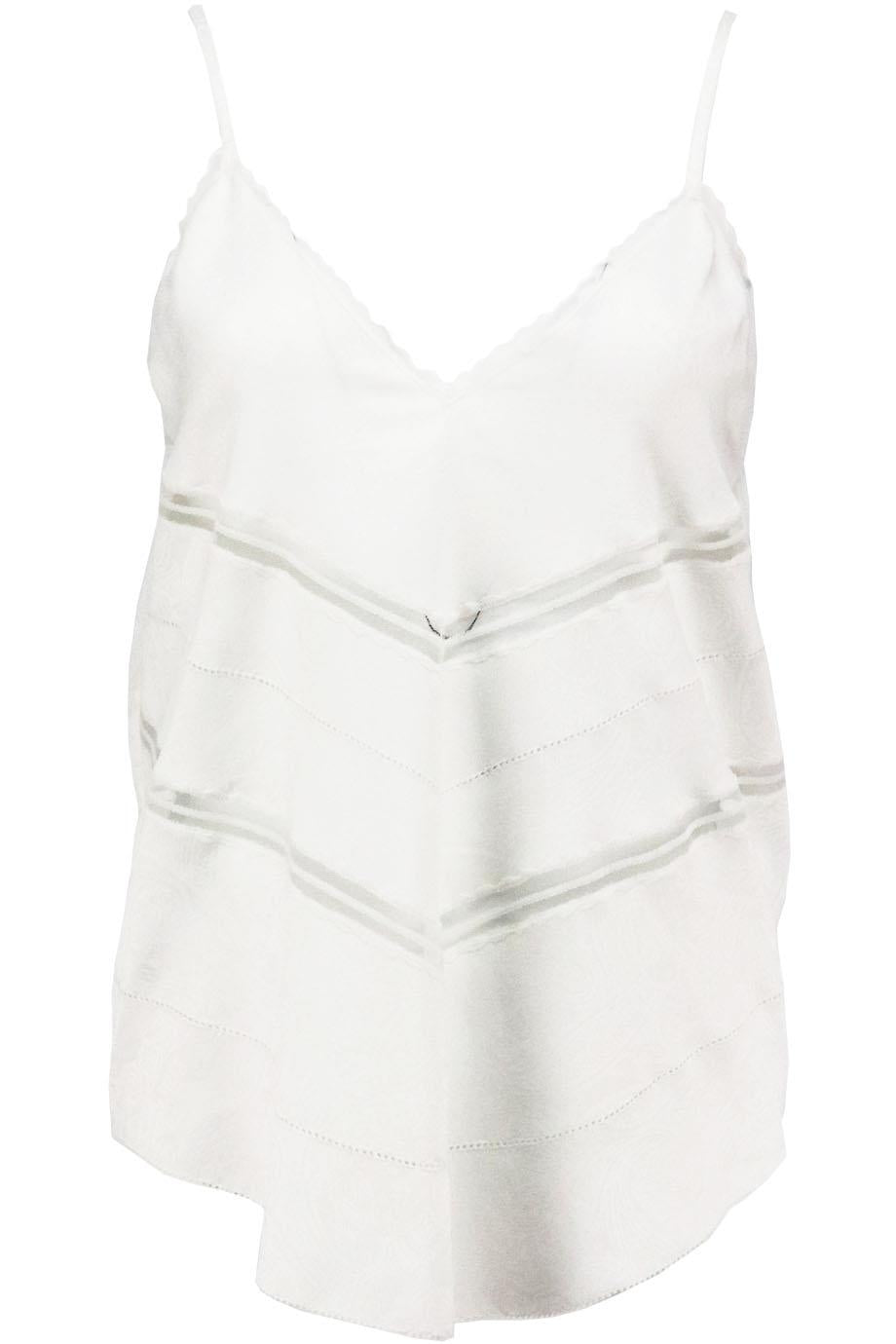 IRO MAISIE LACE TRIMMED SATIN JACQUARD TOP FR 34 UK 6