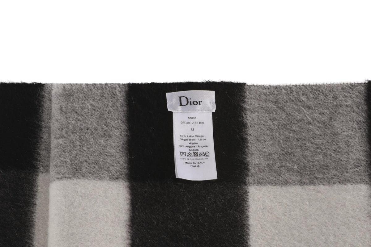 CHRISTIAN DIOR BLACK WOOL SCARF