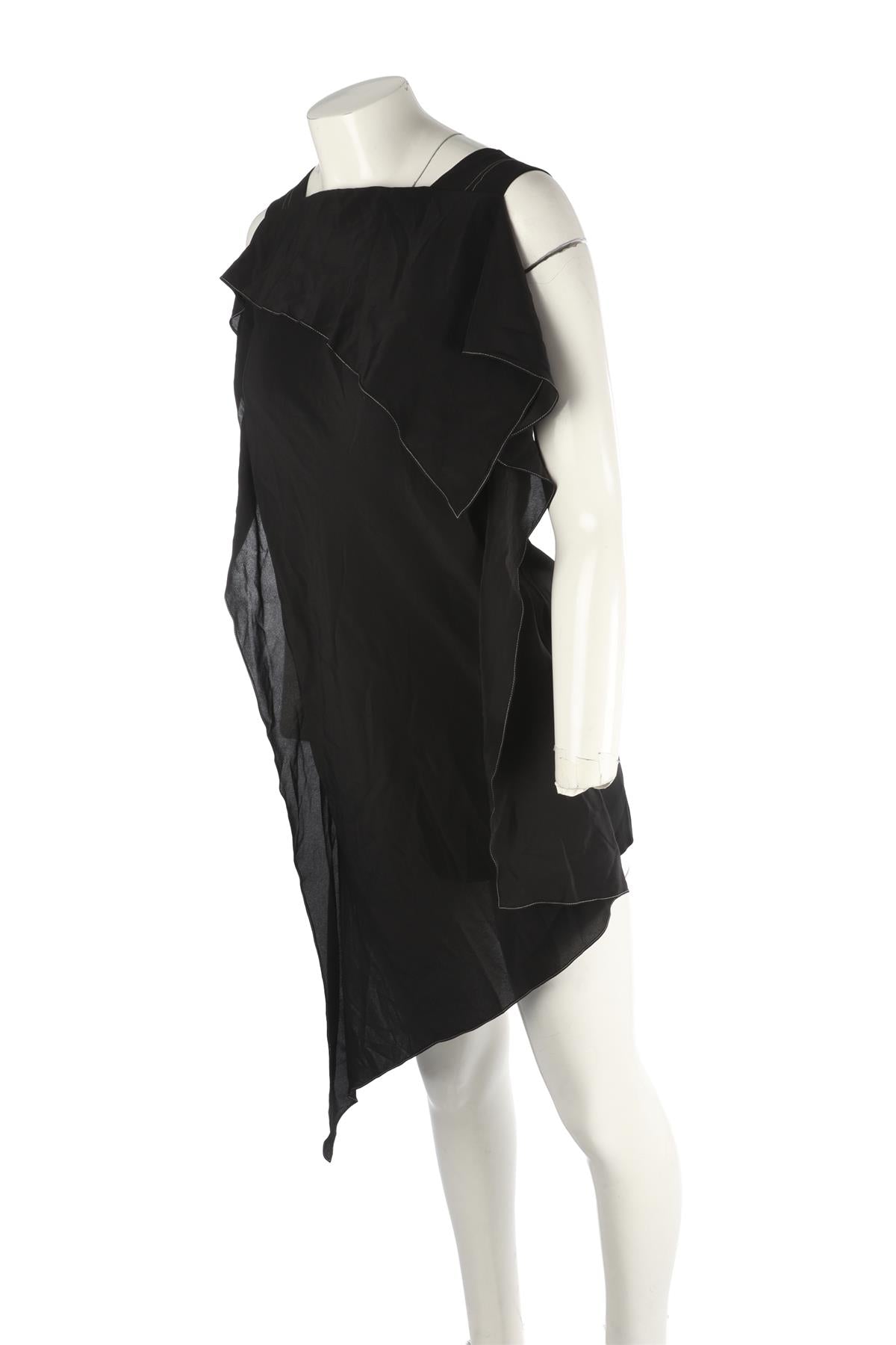 ACNE STUDIOS BLACK SILK MIDI DRESS FR 36 UK 8