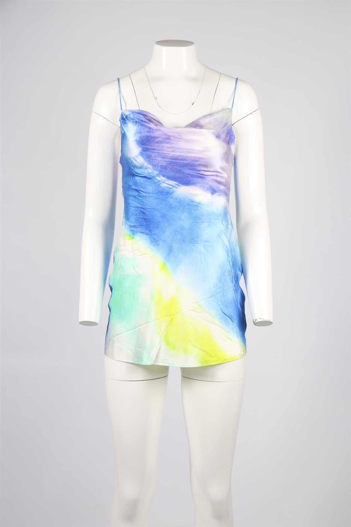 RETROFÊTE MULTICOLOURED SATIN MINI DRESS XSMALL