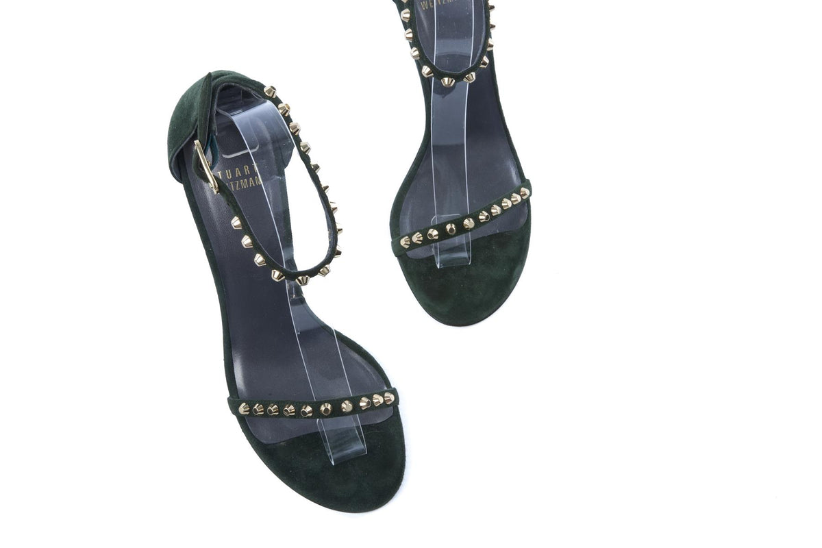 STUART WEITZMAN GREEN SUEDE SANDALS US 7.5 UK 4.5 EU 37.5