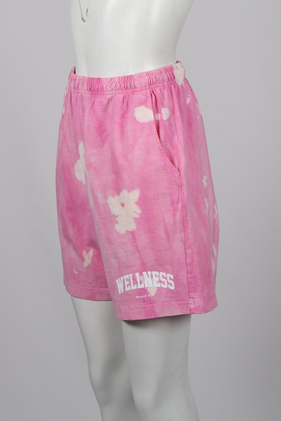 SPORTY AND RICH TIE DYED COTTON SHORTS MEDIUM