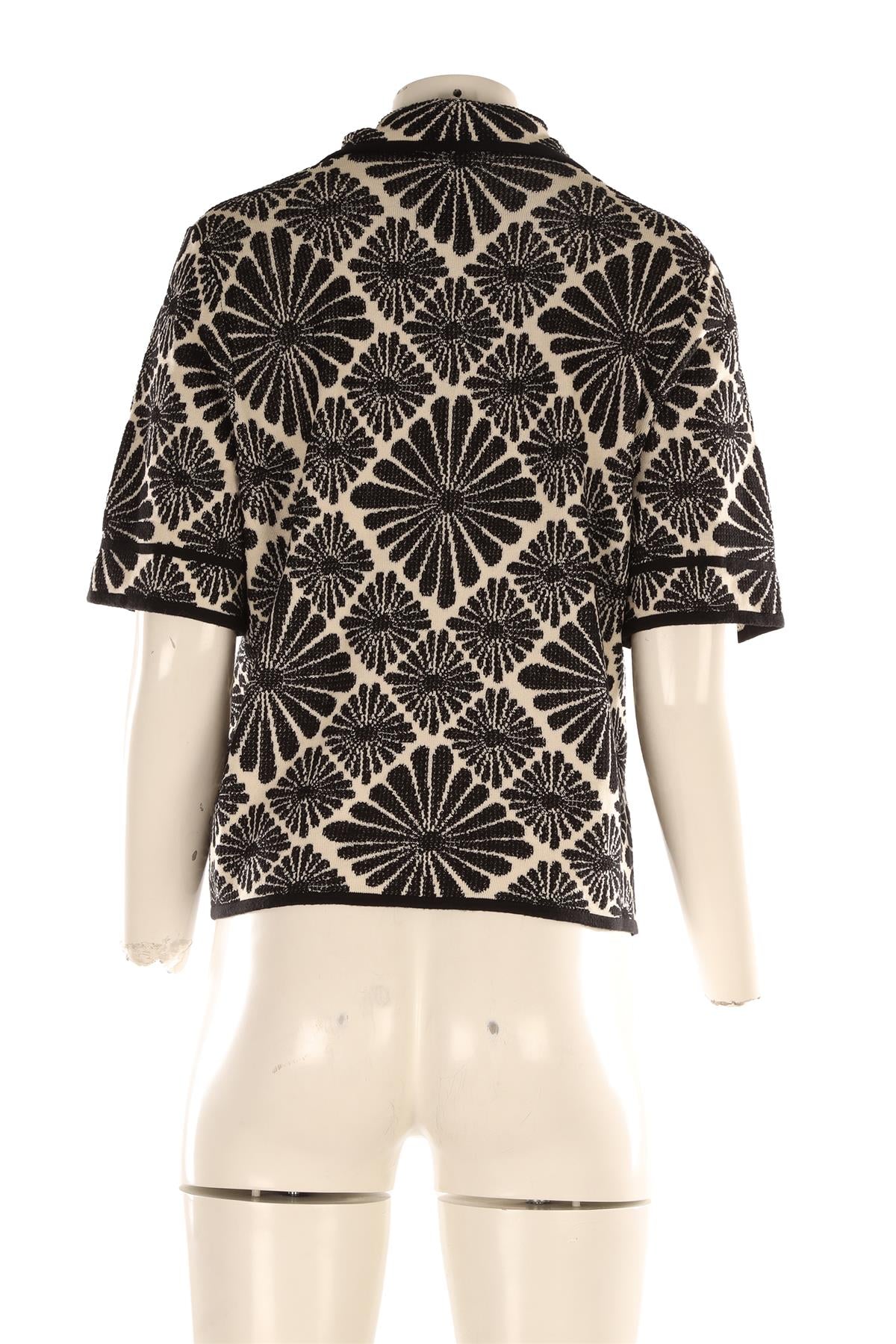 SANDRO BLACK KNIT SHIRT SMALL