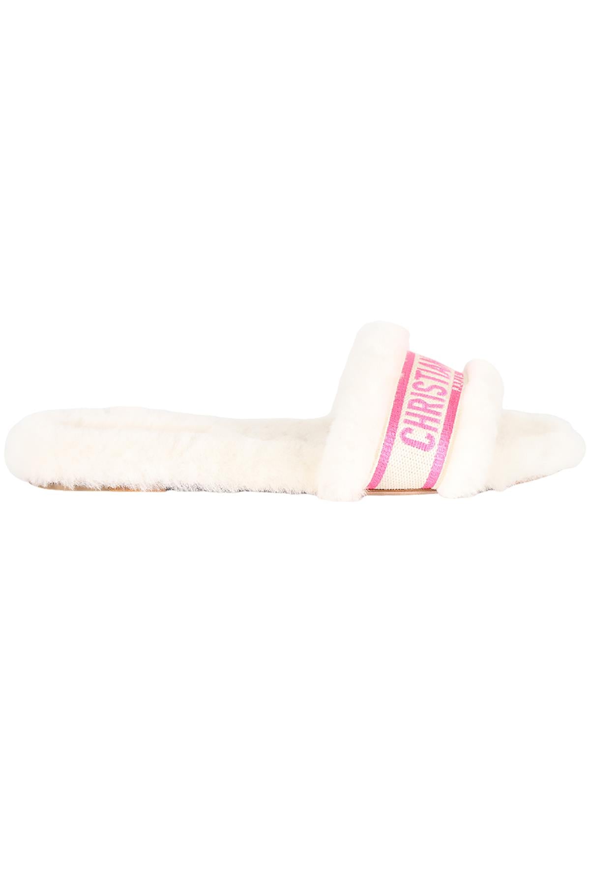 CHRISTIAN DIOR DWAY SHEARLING SLIDES EU 38.5 UK 5.5 US 8.5