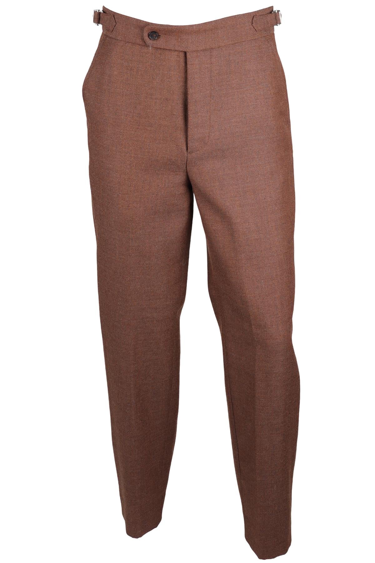 BODE BROWN MEN'S WOOL STRAIGHT LEG PANTS UK/US WAIST 30