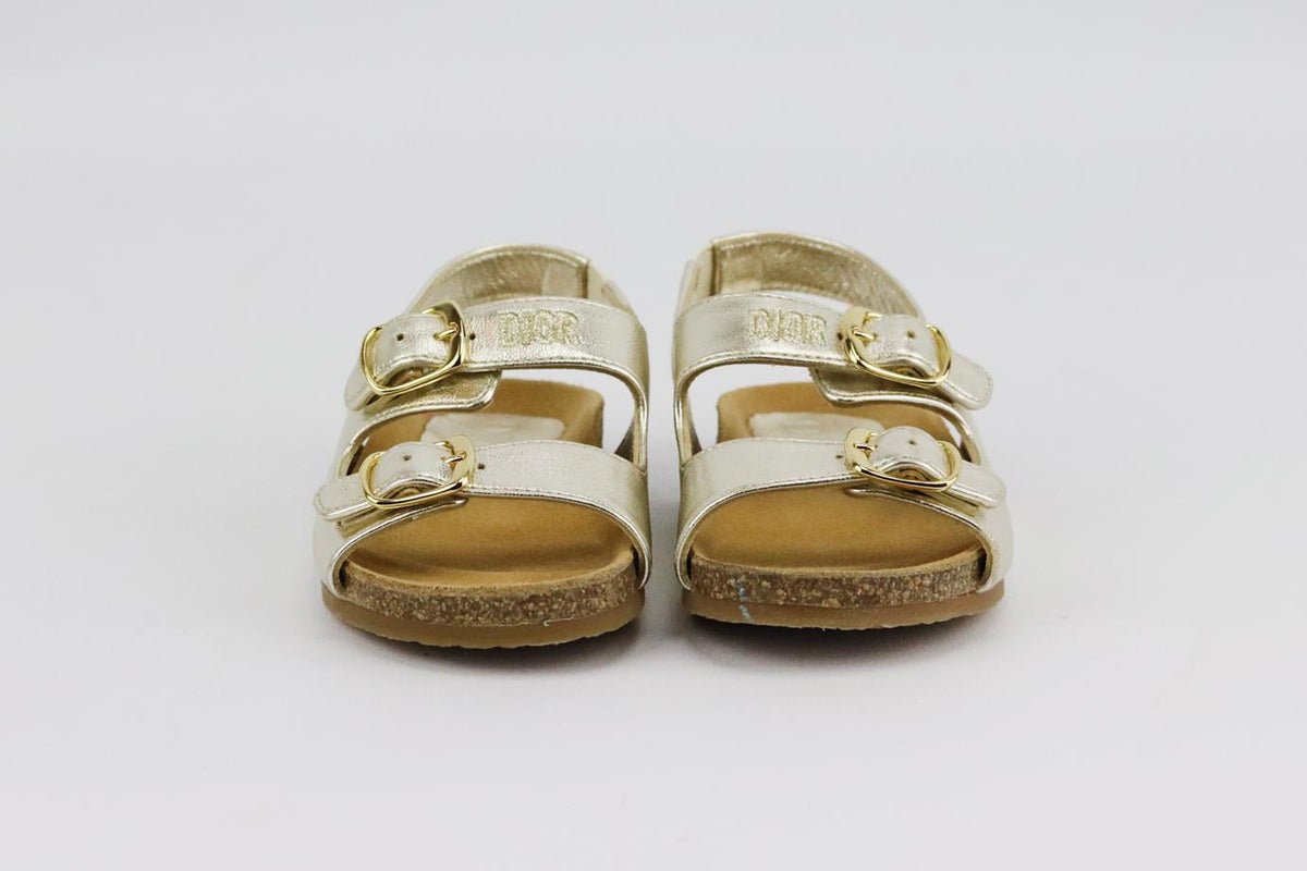 CHRISTIAN DIOR BABY GIRLS METALLIC LEATHER SANDALS EU 22 UK 5