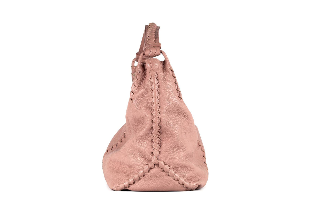 BOTTEGA VENETA PINK CERVO LEATHER SHOULDER BAG