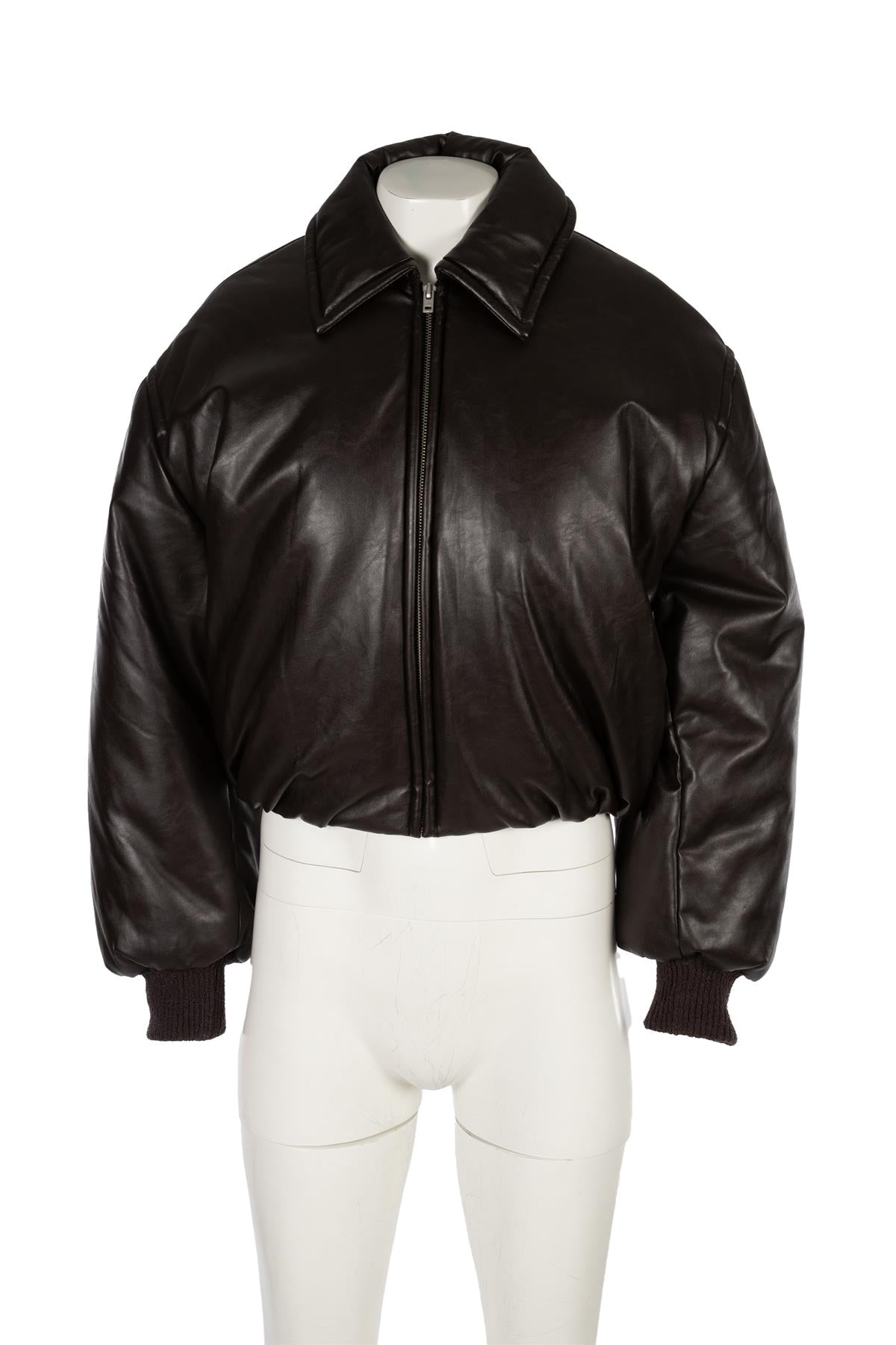 ACNE STUDIOS BROWN FAUX LEATHER BOMBER JACKET DE 32 UK 4