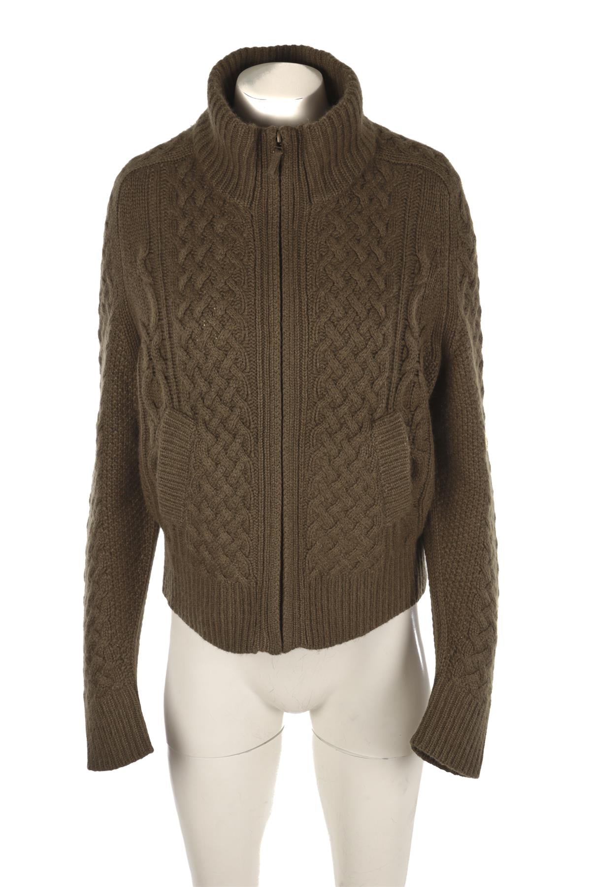 NILI LOTAN GREEN CASHMERE CARDIGAN MEDIUM
