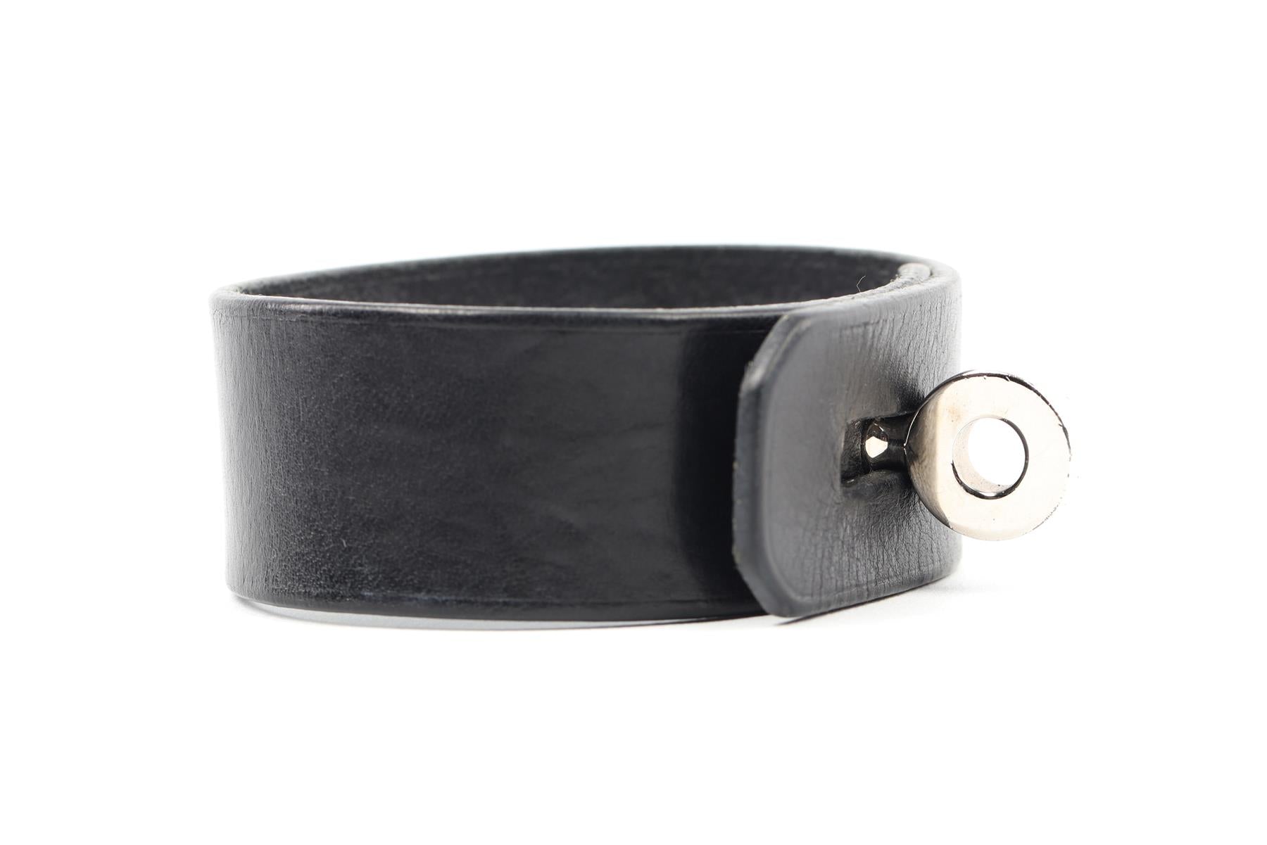 HERMÈS BLACK 2014 HIP HOP LEATHER BRACELET