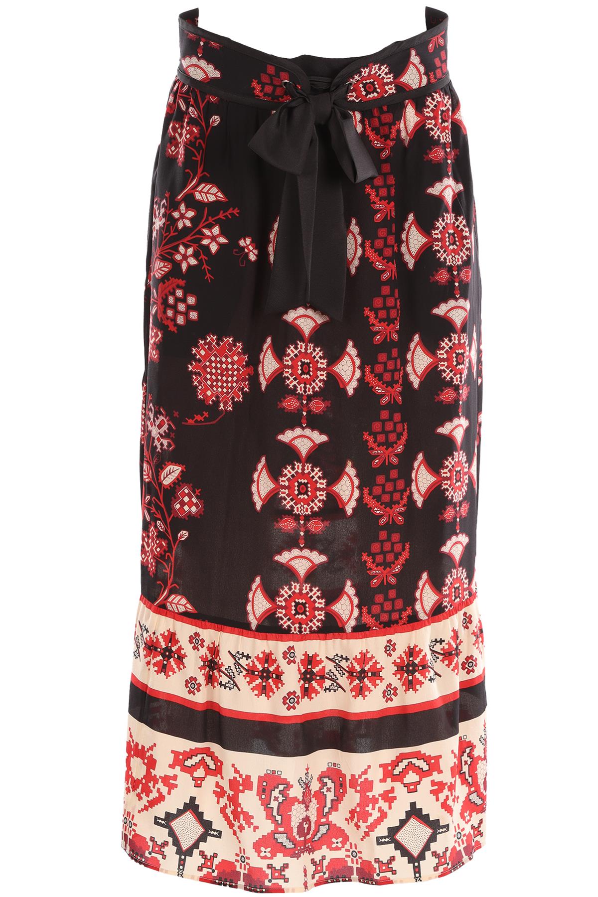 RED VALENTINO BLACK SILK MAXI SKIRT IT 40 UK 8