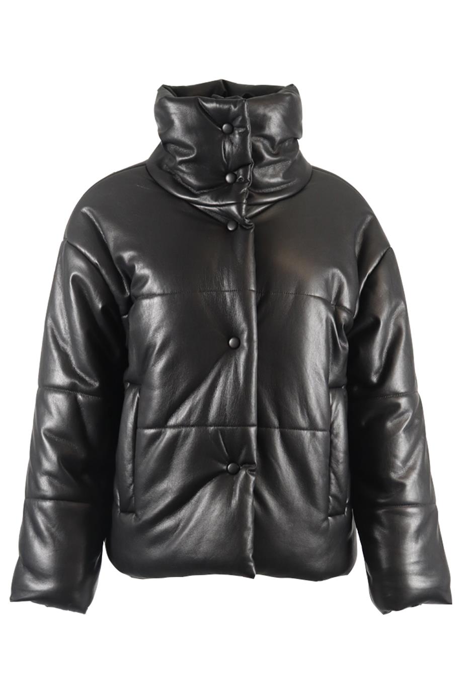 NANUSHKA QUILTED PADDED FAUX LEATHER JACKET SMALL