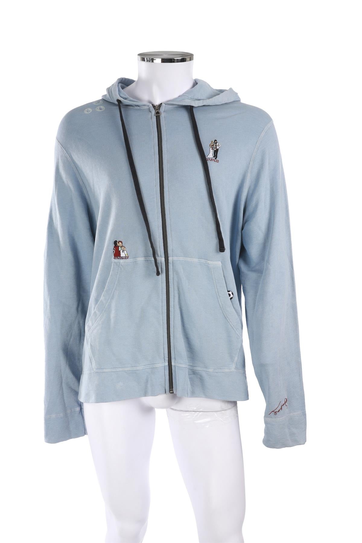 JAMES PERSE BLUE COTTON HOODIE XLARGE