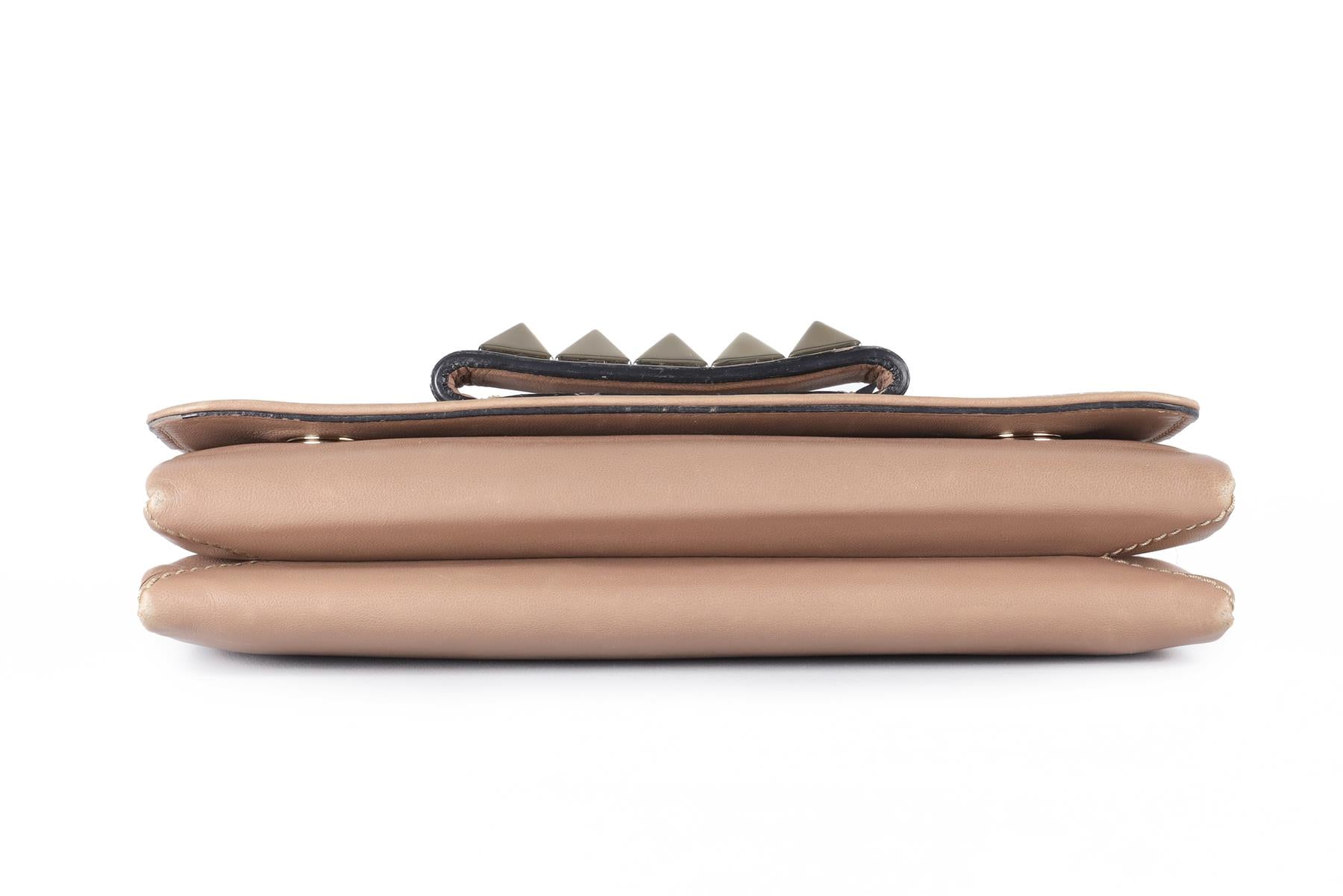 VALENTINO GARAVANI TAUPE VA VA VOOM LEATHER SHOULDER BAG