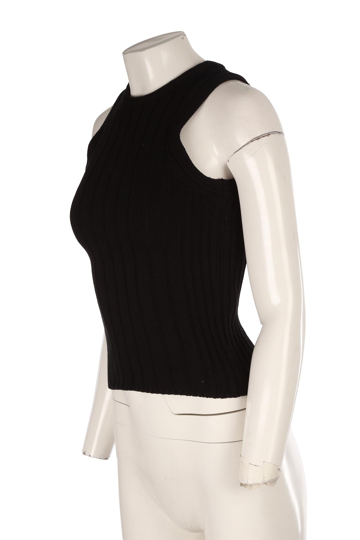 KHAITE BLACK COTTON TOP XSMALL