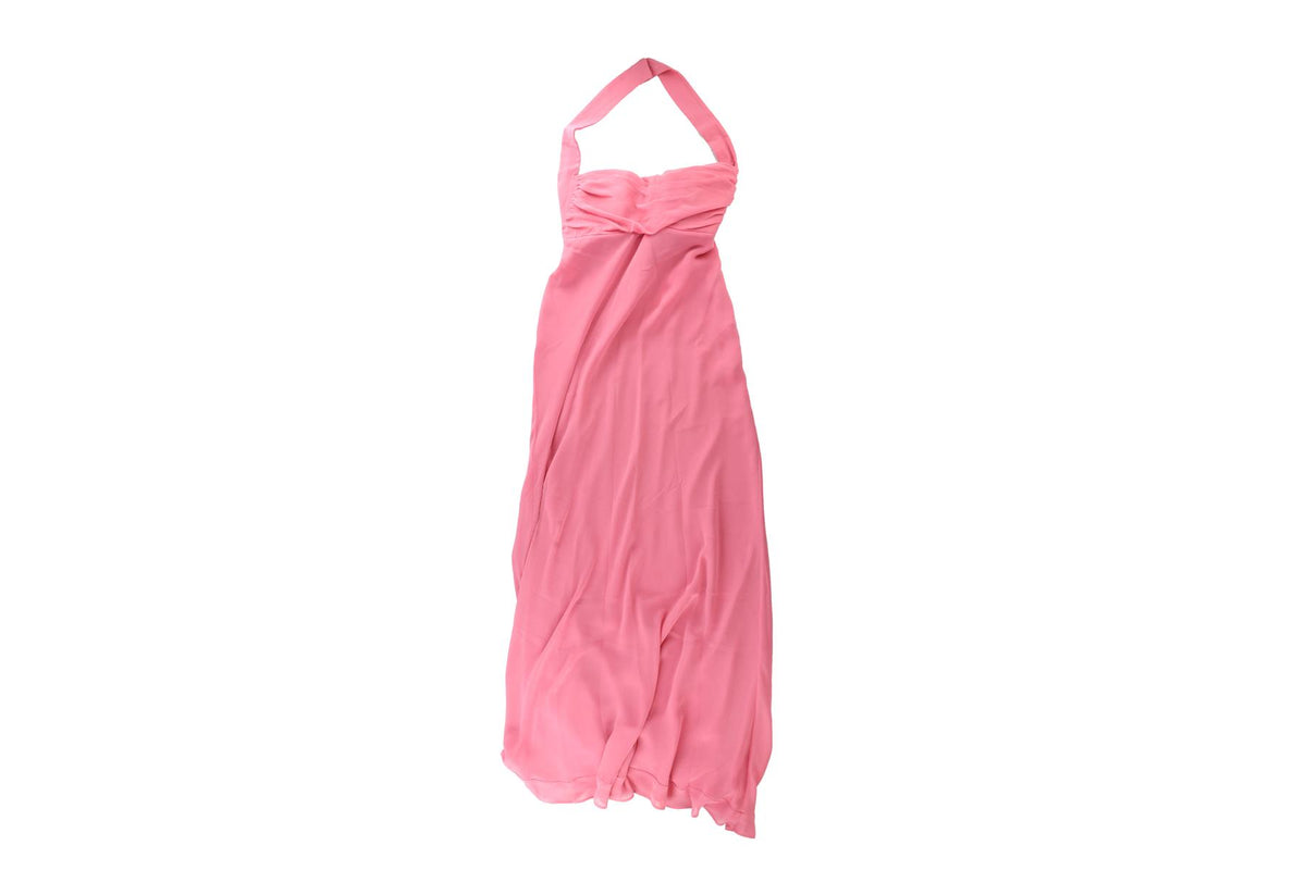 LA PERLA PINK CREPE MAXI DRESS IT 42 UK 10