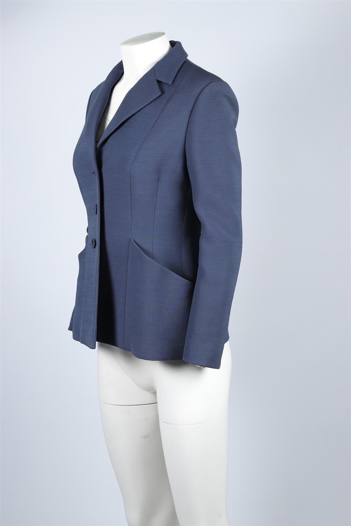 CHRISTIAN DIOR BLUE WOOL BLAZER FR 40 UK 12