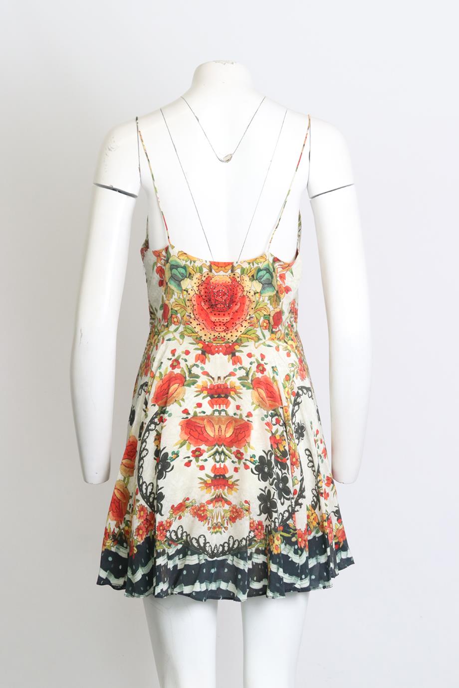 CAMILLA FLORAL PRINT SILK MINI DRESS UK 8