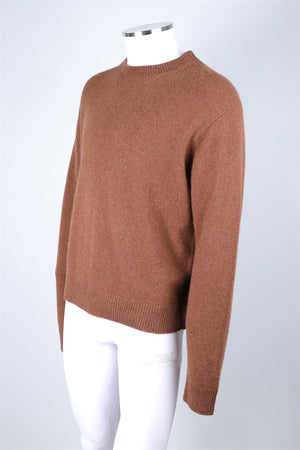 THE ELDER STATEMAN BROWN MEN'S CASHMERE SWEATER MEDIUM