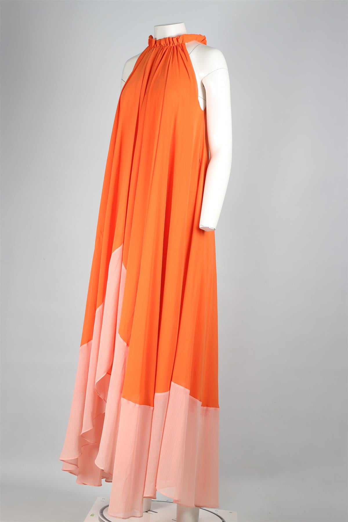 SALONI ORANGE CHIFFON MAXI DRESS UK 6