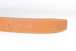 HERMÈS BROWN AND BLACK 2007 32 MM LEATHER BELT STRAP