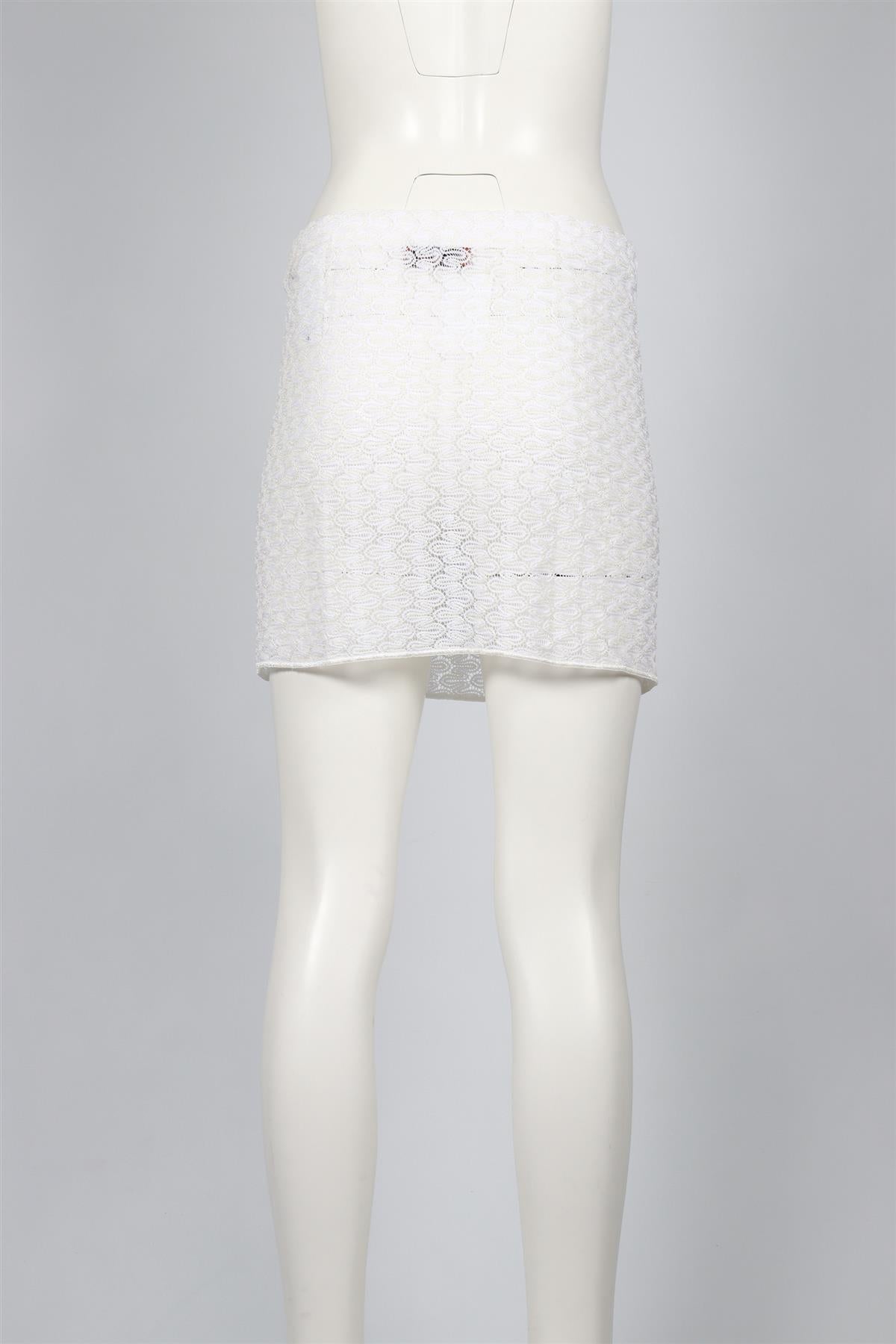 MISSONI WHITE CROCHET MINI SKIRT IT 40 UK 8