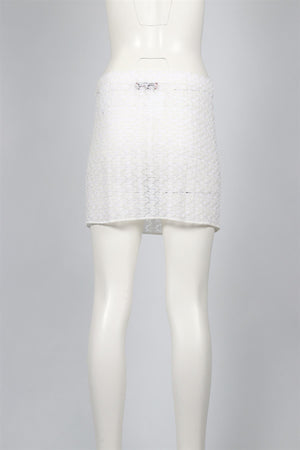 MISSONI WHITE CROCHET MINI SKIRT IT 40 UK 8