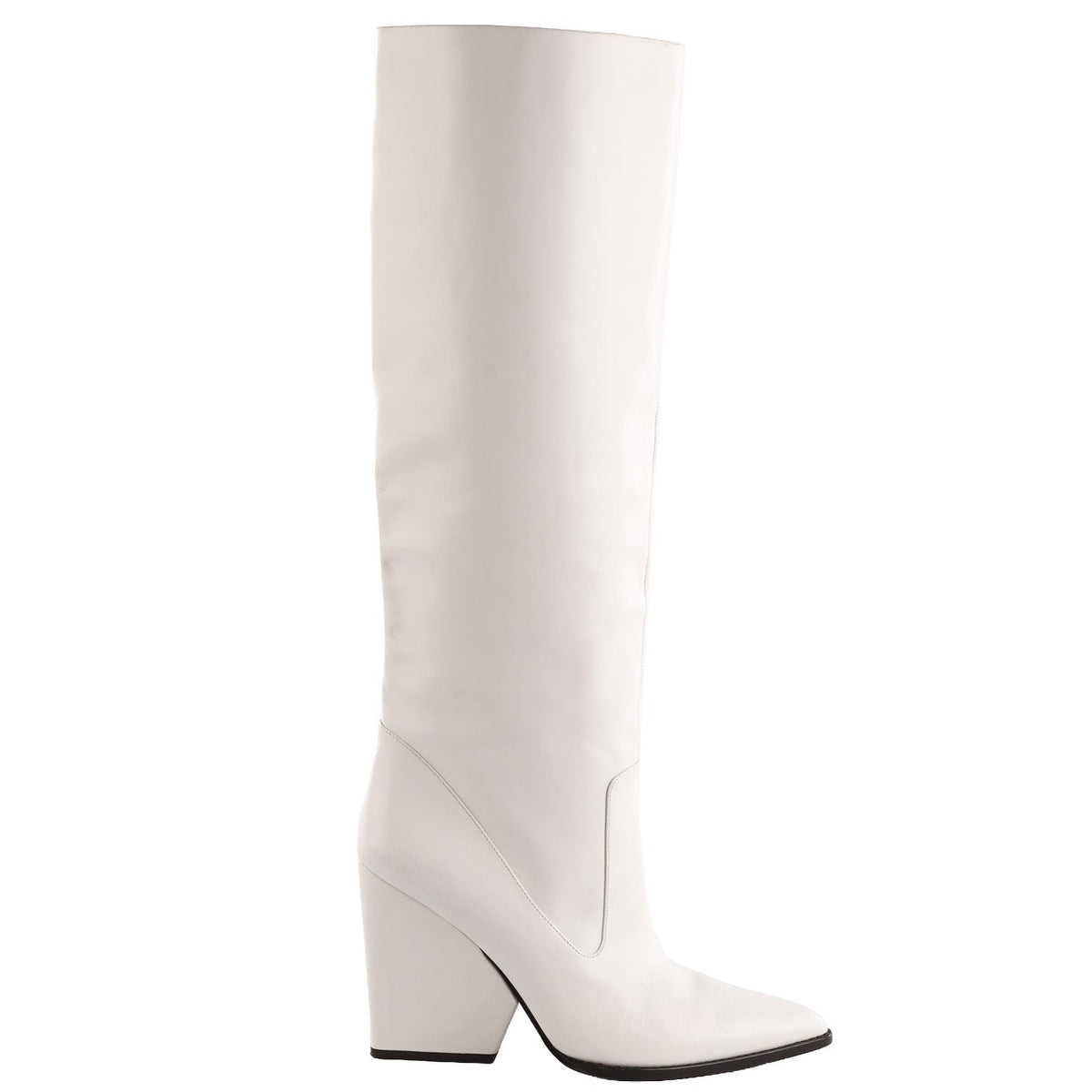 HUISHAN ZHANG WHITE LEATHER KNEE HIGH BOOTS EU 40 UK 7