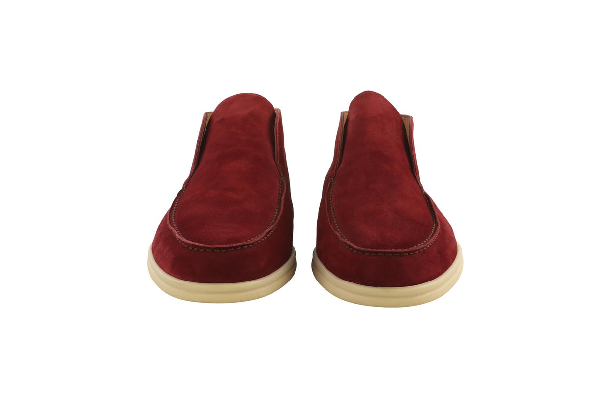 LORO PIANA RED MEN'S OPEN WALK SUEDE ANKLE BOOTS EU 42 UK 8 US 9