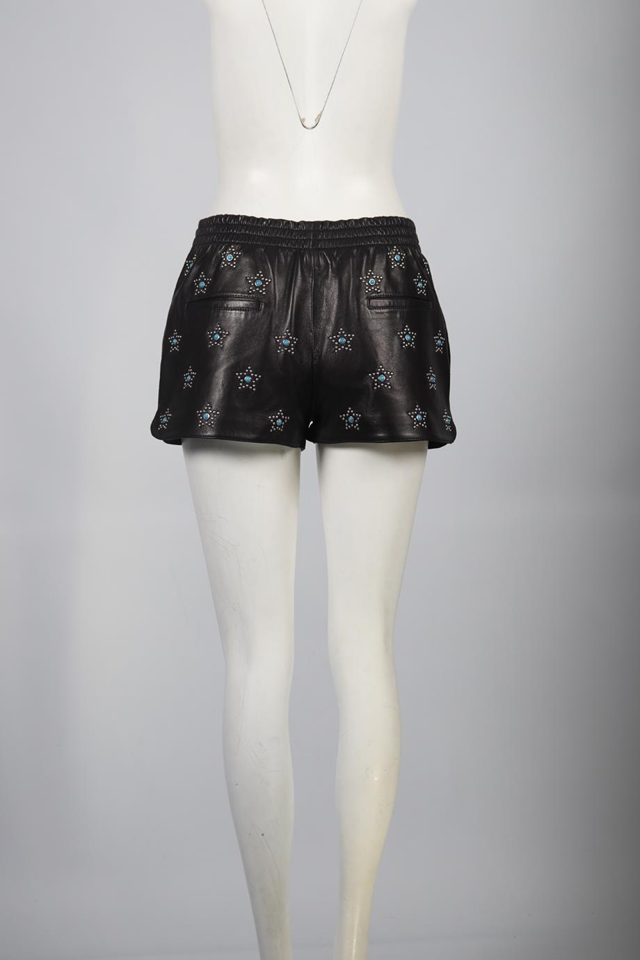 VALENTINO STUDDED LEATHER SHORTS IT 42 UK 10