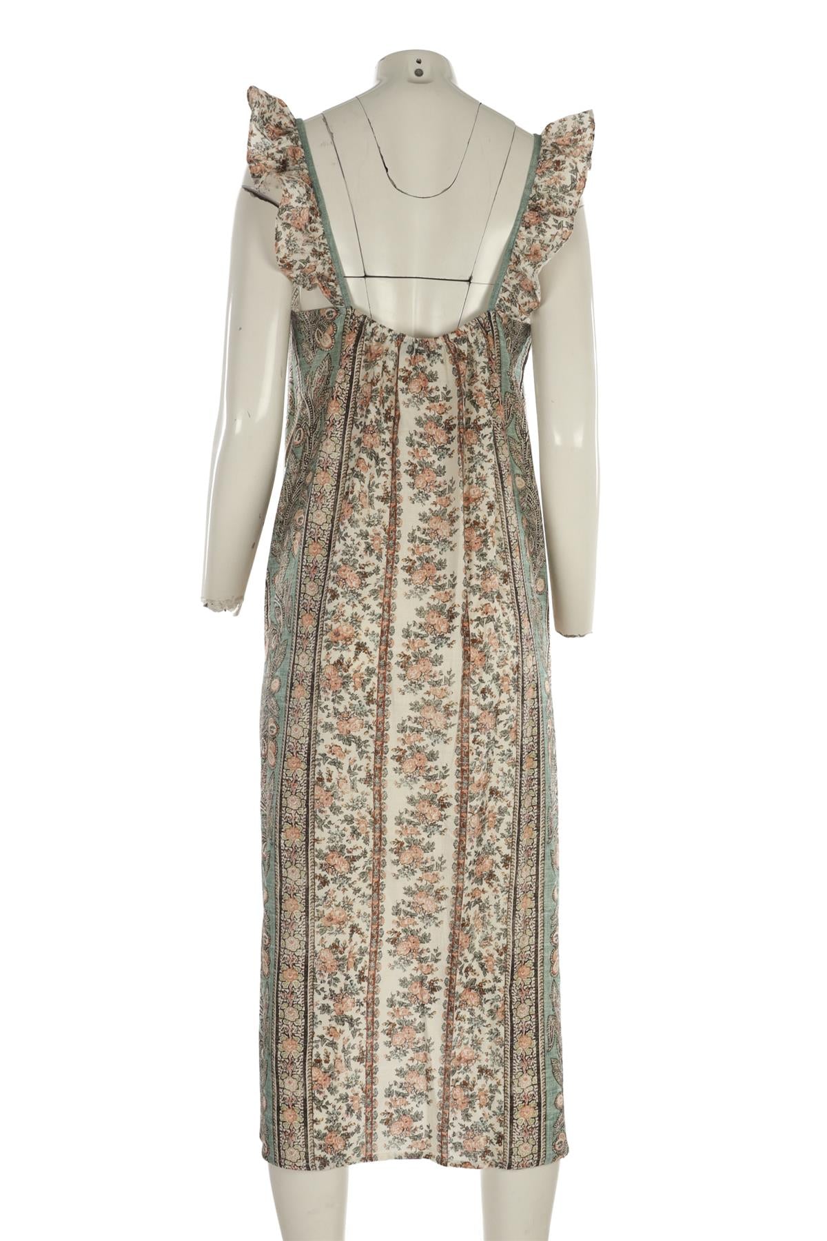 D'ASCOLI MULTI COTTON MIDI DRESS LARGE