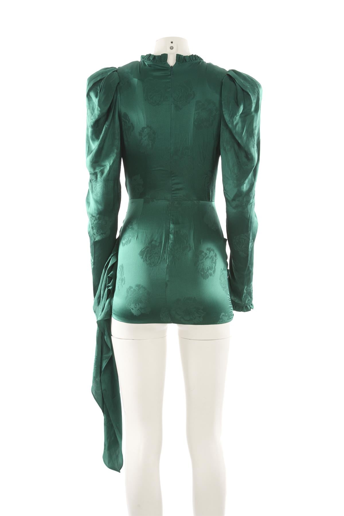 MAGDA BUTRYM GREEN SATIN MINI DRESS UK 8