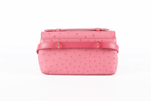 ANALEENA PINK OSTRICH LEATHER CLUTCH