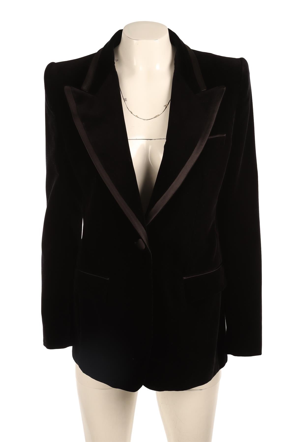 GUCCI BLACK VELVET BLAZER IT 46 UK 14