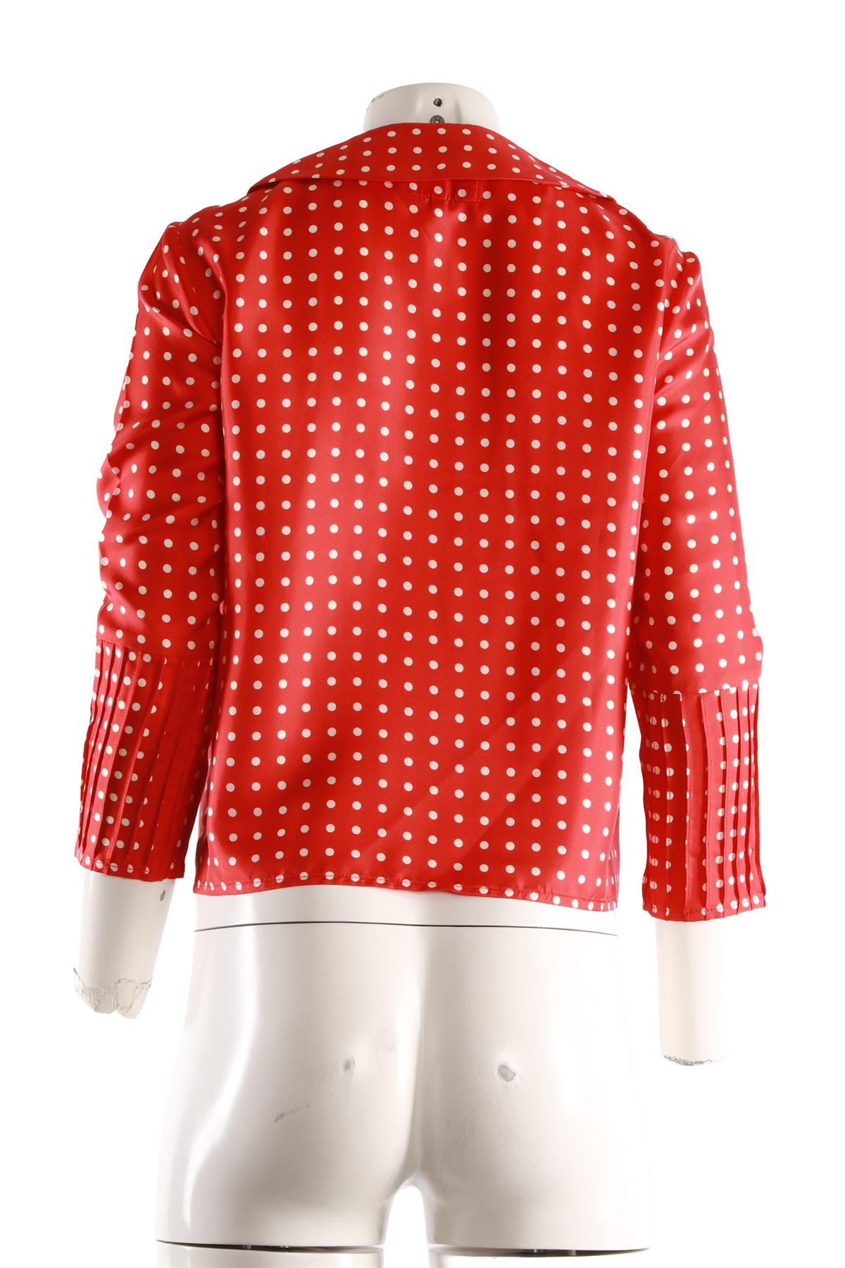 LA VESTE RED SILK SHIRT SMALL