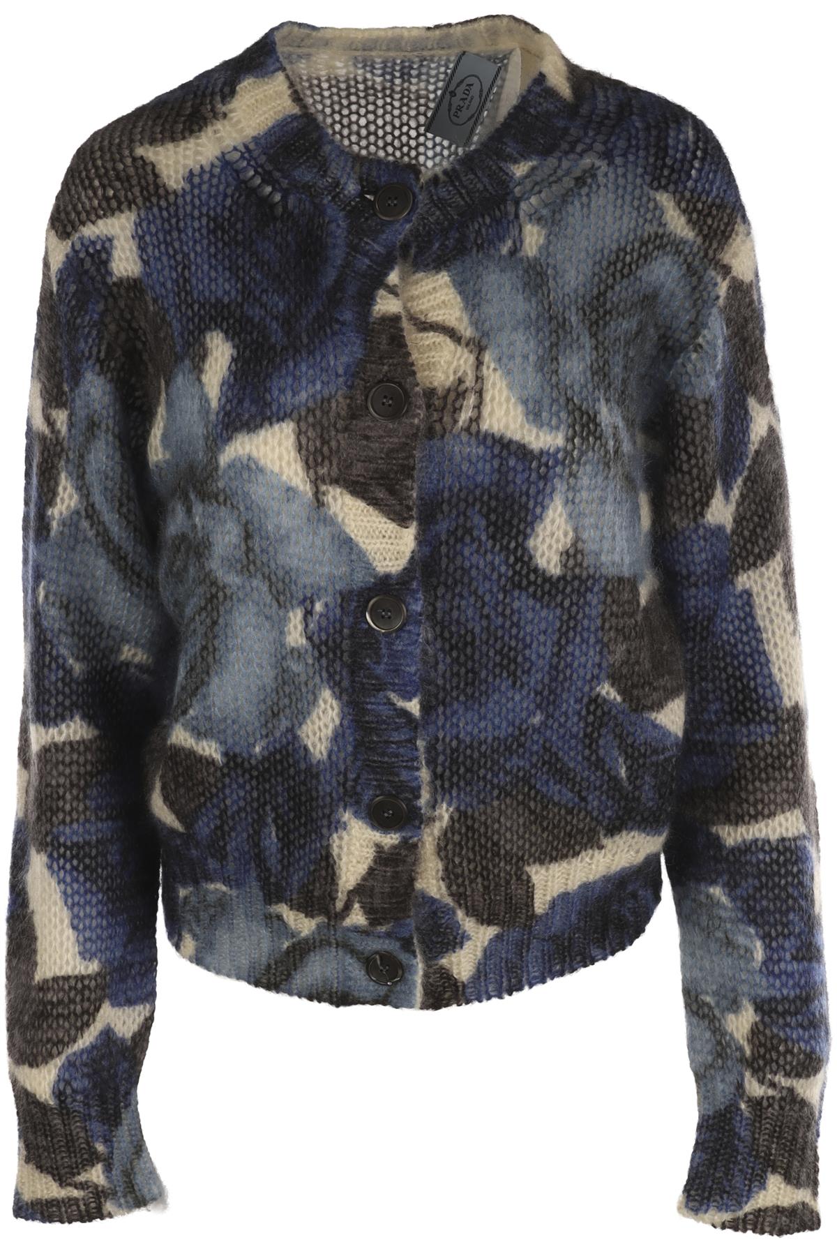 PRADA BLUE MOHAIR CARDIGAN IT 40 UK 8