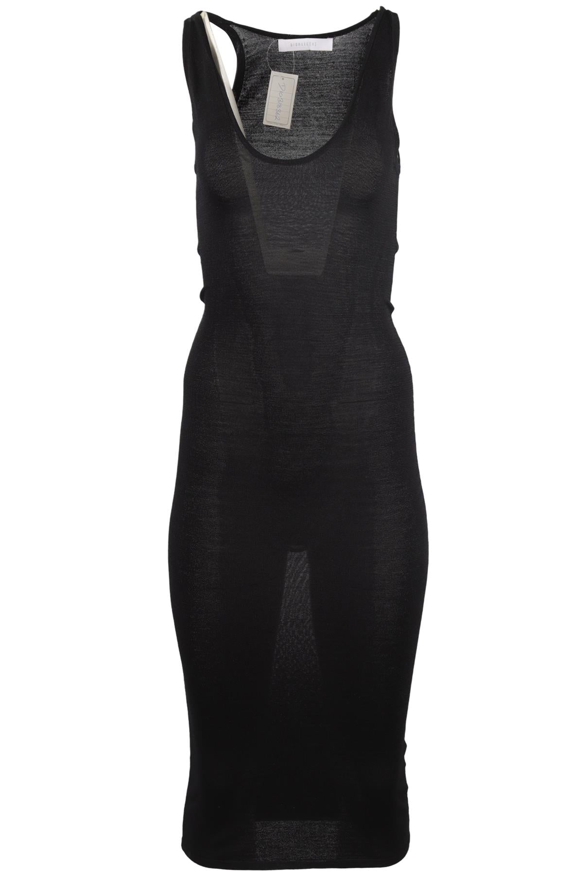DION LEE BLACK KNIT MIDI DRESS AU 6 UK 6